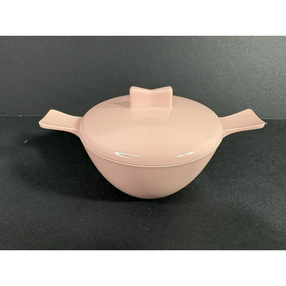 Vintage Melmac Sugar Bowl with Lid Soft Pink Made in USA Mar-Crest Melamine NICE